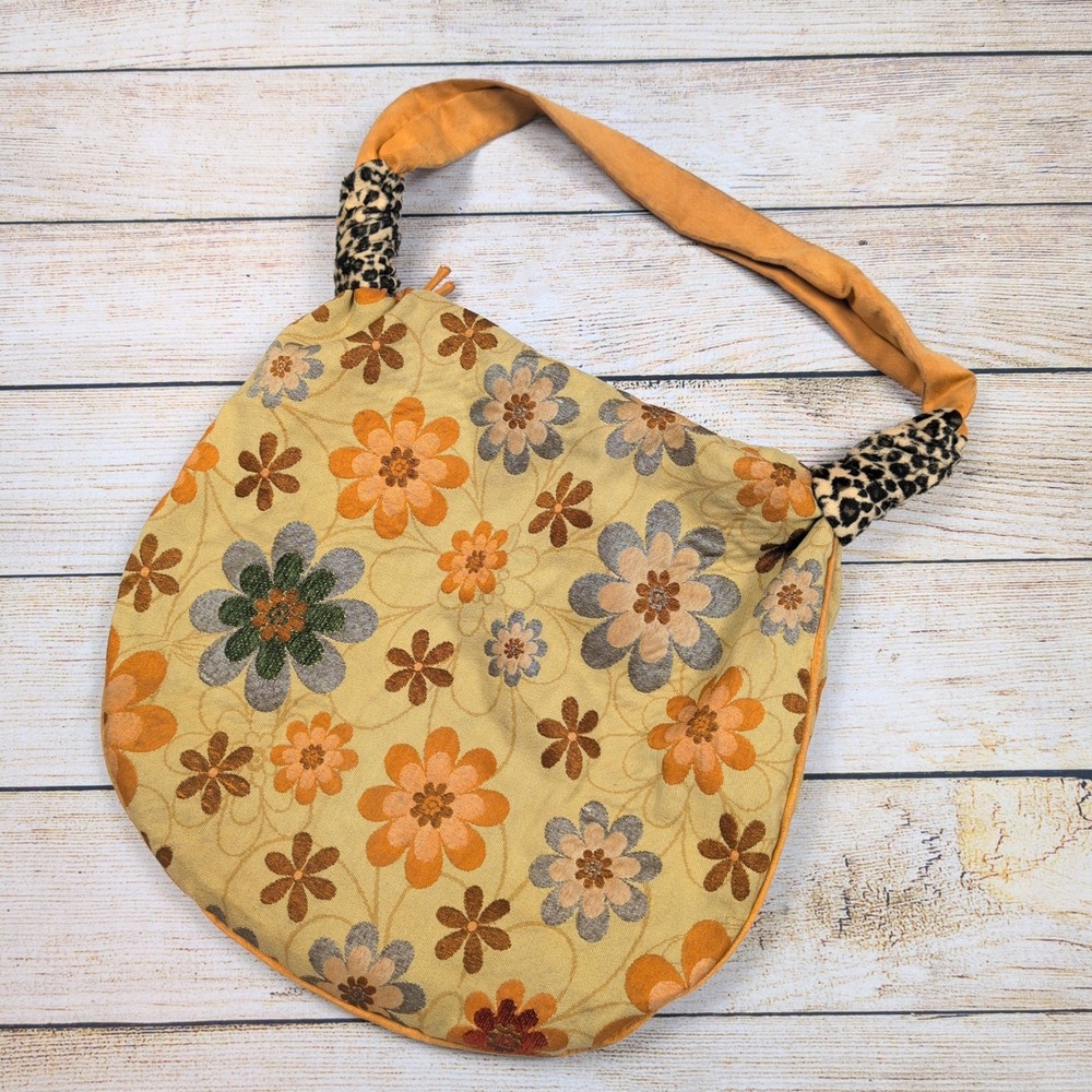 Atenti Floral Daisy & Leopard Tapestry Hobo Bag‎ Shoulder Bag Purse Unique  Boho